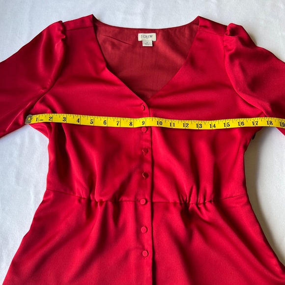 J. Crew Factory Satin Back Crepe Button - Front Blouse - Picture 4 of 10